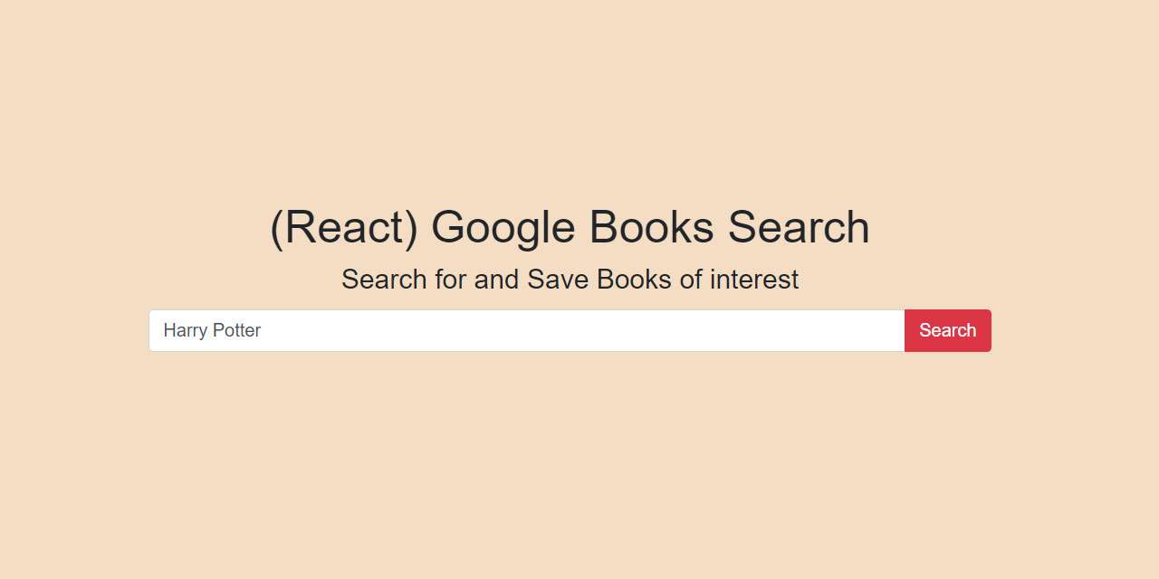 React Google Books Search